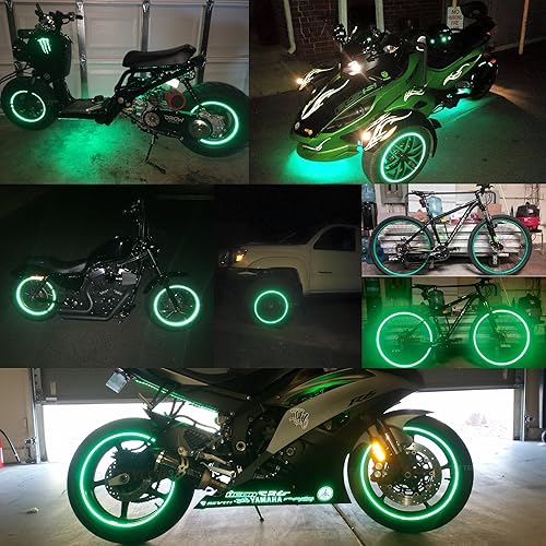 Miniatura 8 de customTAYLOR33 VERDE cinta reflactante de alta intensidad de seguridad para rins, roja (debe seleccionar el tamaño de rin)