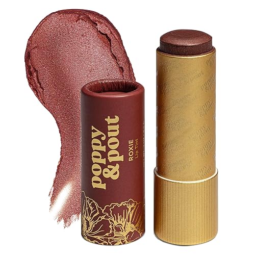 Poppy & Pout Tinte labial natural, tubo de cartón, relleno a mano, cera de abejas, vitamina E, aceite de coco, libre de crueldad, tonos totalmente