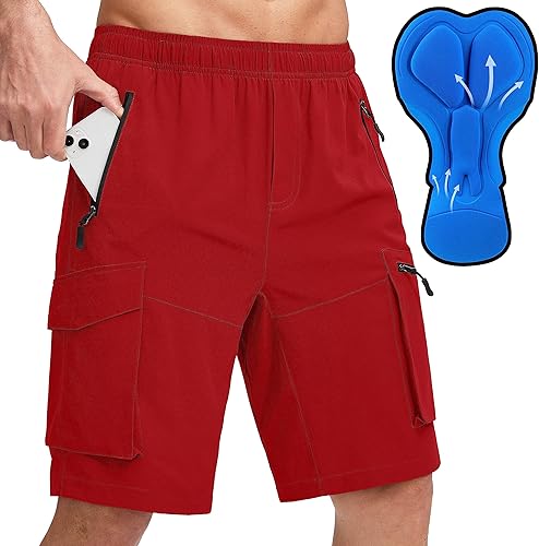 Pantalones cortos de ciclismo de montaña para hombre, con acolchado 3D, ajuste holgado, MTB ciclismo, ciclismo, ciclismo, ciclista, pantalones