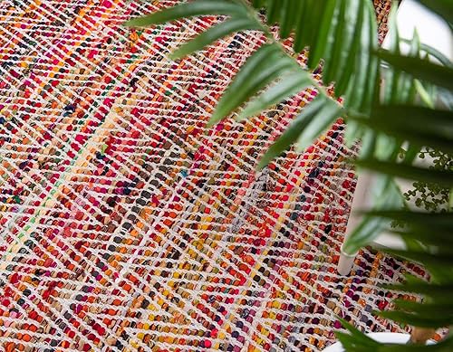 Miniatura 6 de Unique Loom Chindi Chevron Collection - Alfombra de área - Claire (2 pies 2 pulgadas x 6 pies 1 pulgada, multicolor  negro)