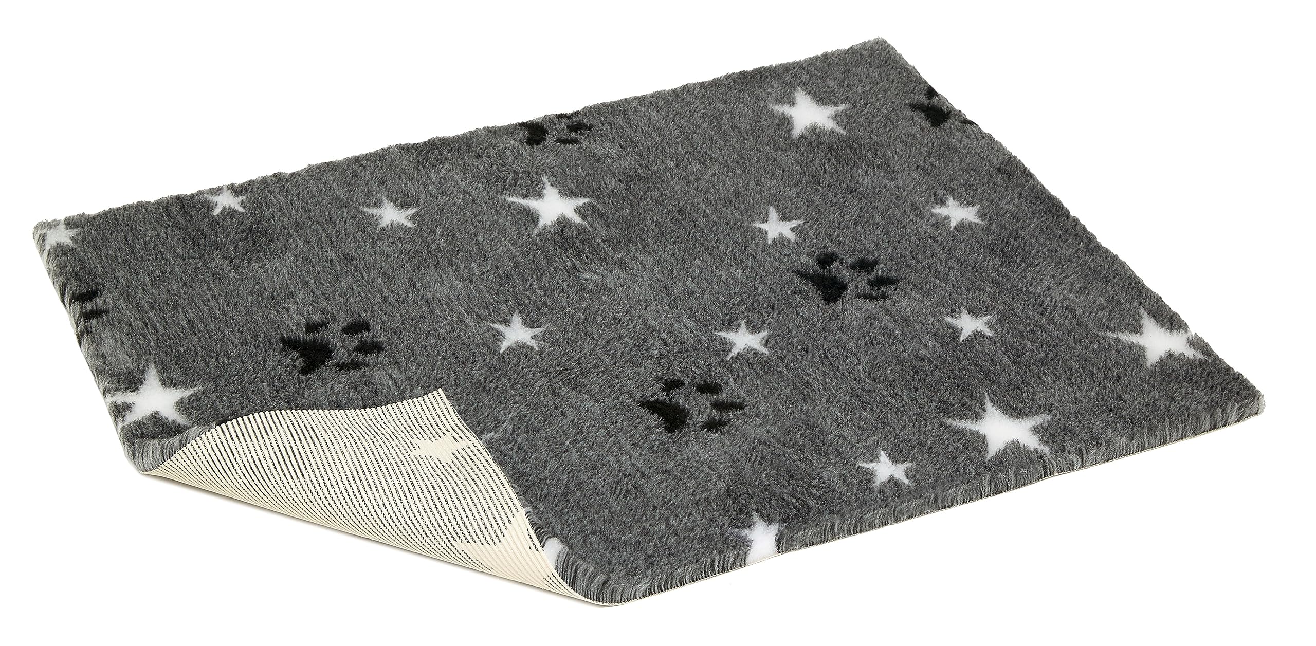Vetbed Petlife Nonslip Dog Bed - Mottled With Stars And Paws - X 75Cm Grey 100Cm