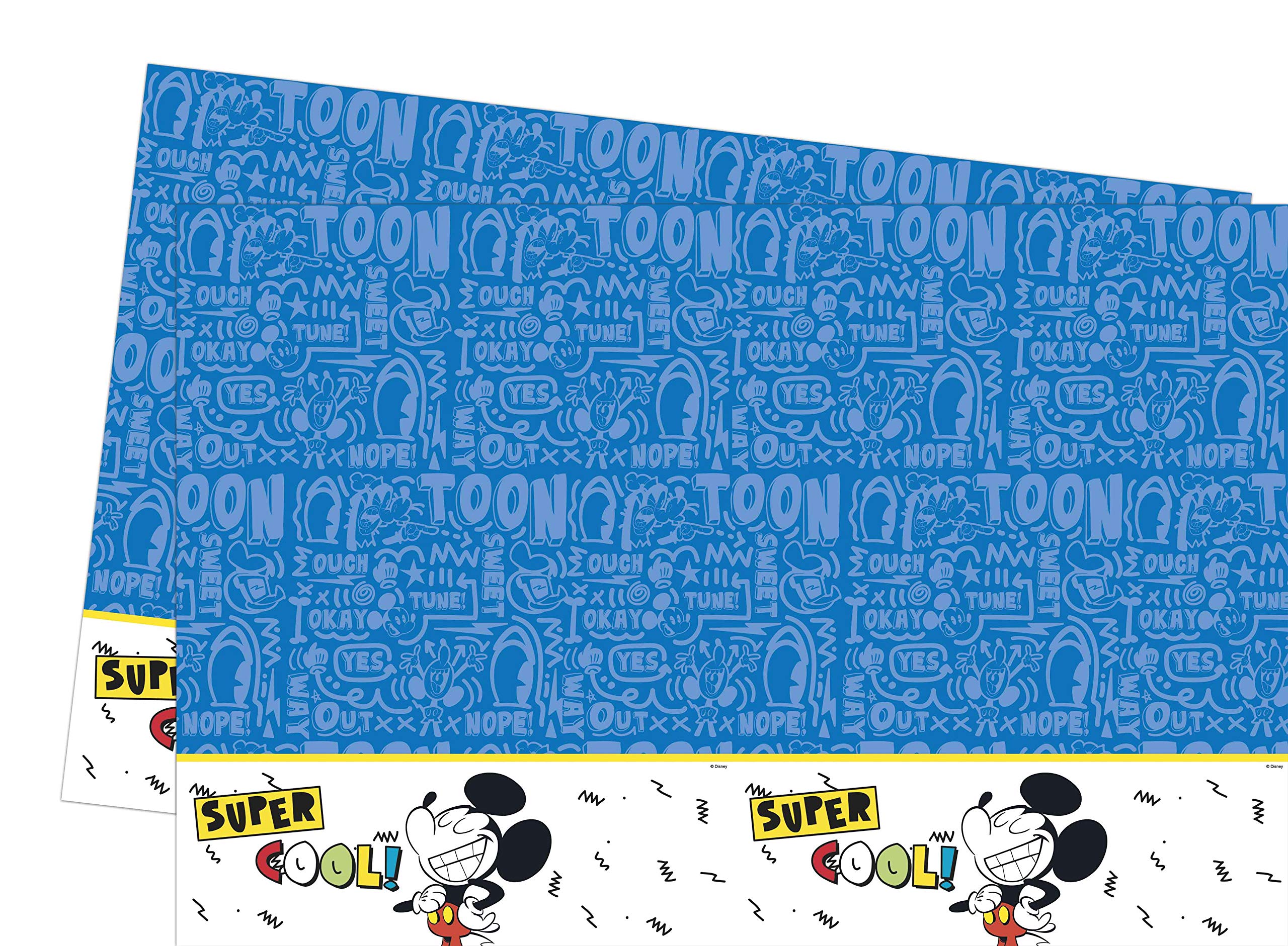 ALMACENESADAN 0661; Mickey Party Tablecloth; Dimensions 120 x 180 cm; Ideal for Parties and Birthdays.
