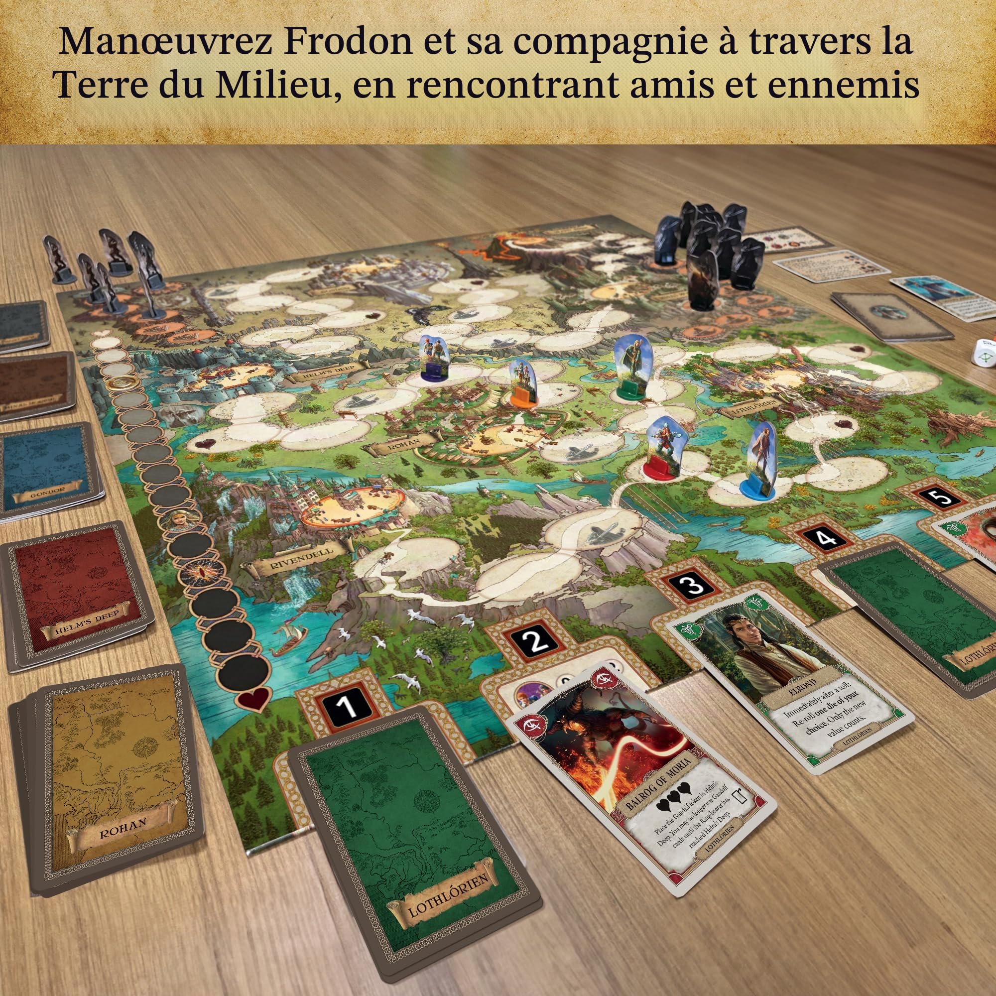 Thames & Kosmos Le Seigneur des Anneaux : Adventure to Mount Doom, jeux de société coopératifs avec sélection de dés stratégiques pour soirée de jeu, jeux familiaux pour adultes et enfants, pour 1 à 4