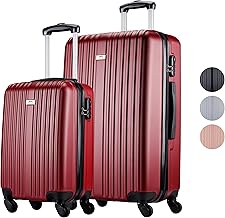 Slazenger 2 Piece/3 Piece Travel Suitcase Set – Hand Luggage Trolley and Large Suitcase – Rigid ABS Suitcase Set – with 360° Wheels and Combination Lock – Trolley Suitcase