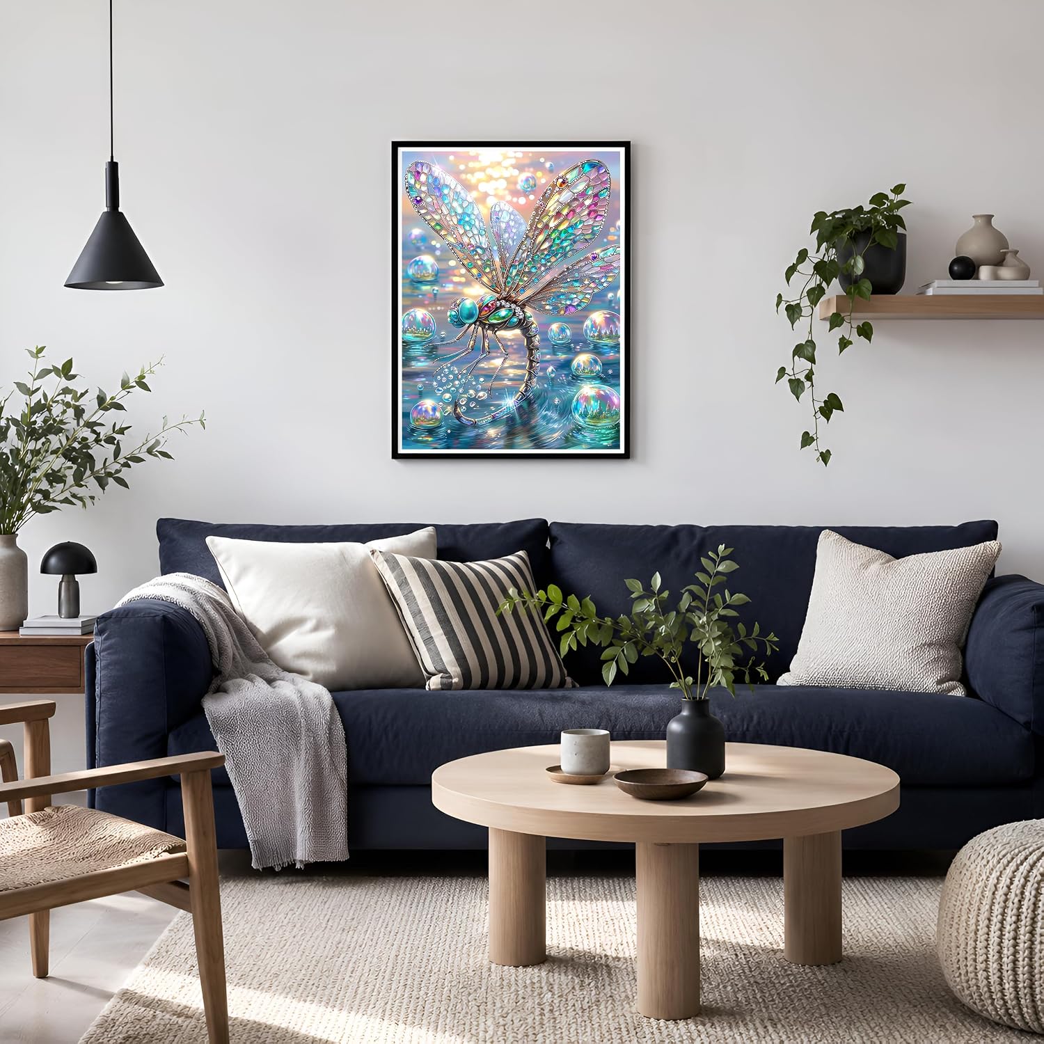 NXIKYO Dragonfly Diamond Art Kits for Adults, 5D Funny Insets Diamond Painting Kits for Adults, Round Full Drill Gem Art Crafts Canvas for Beginners DIY for Wall Decor 12x16inch image 3