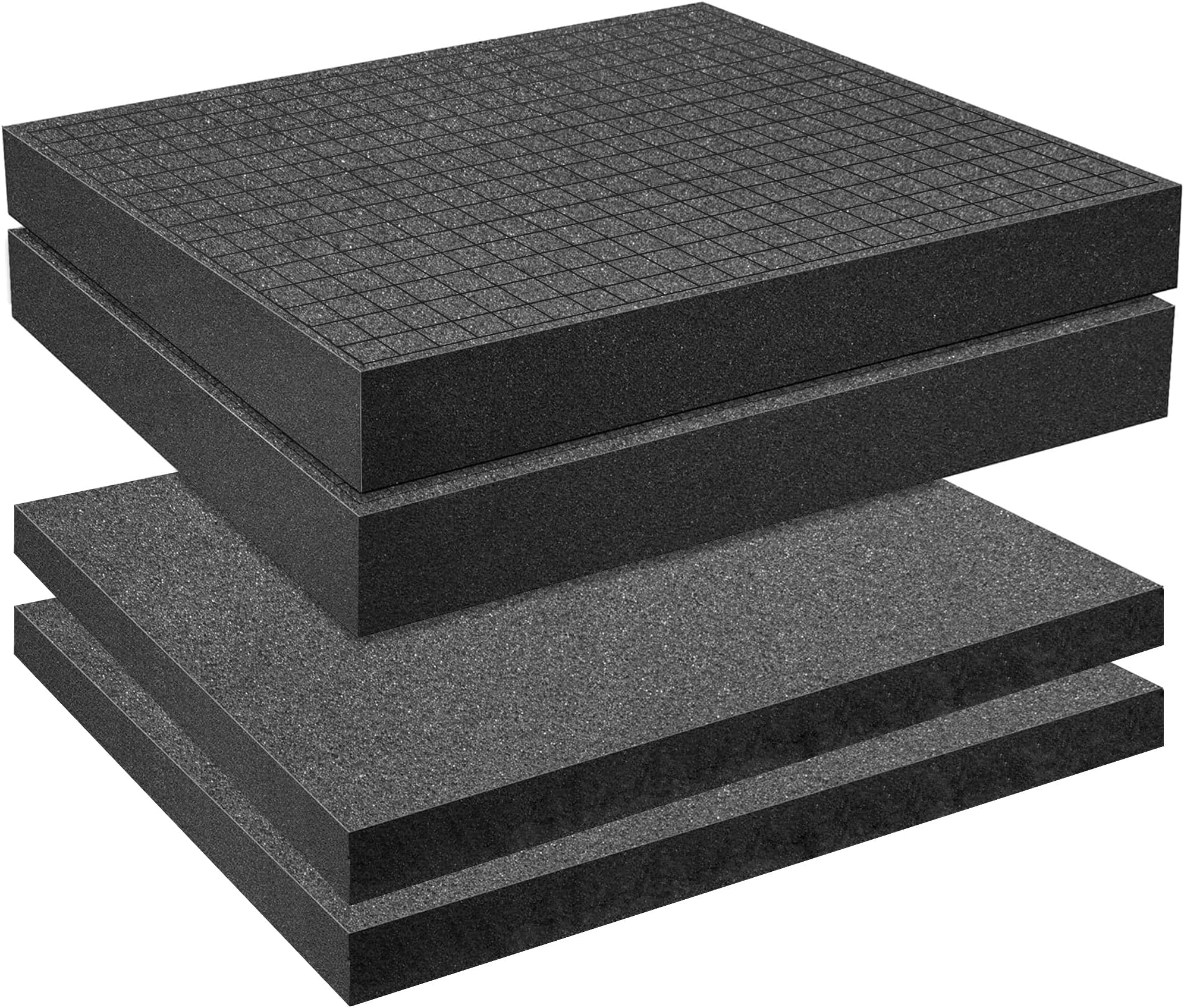 DECOHS 4 PCS Pick Apart Foam Insert- 2 Size Pick and Pluck Foam- Pluck Pre Cube Sheet Foam with Bottom Use for Board Game Box Cases Storage Drawer (Length 16 Inch)
