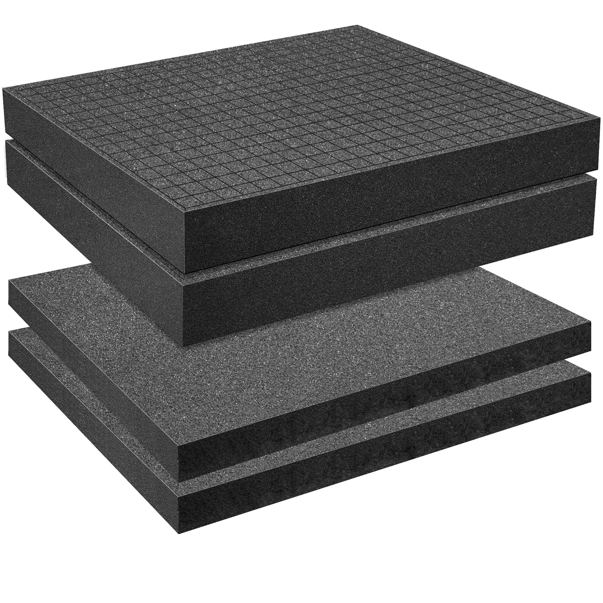 DECOHS 4 PCS Pick Apart Foam Insert- 2 Size Pick and Pluck Foam- Pluck Pre Cube Sheet Foam with Bottom Use for Board Game Box Cases Storage Drawer (Length 16 Inch)