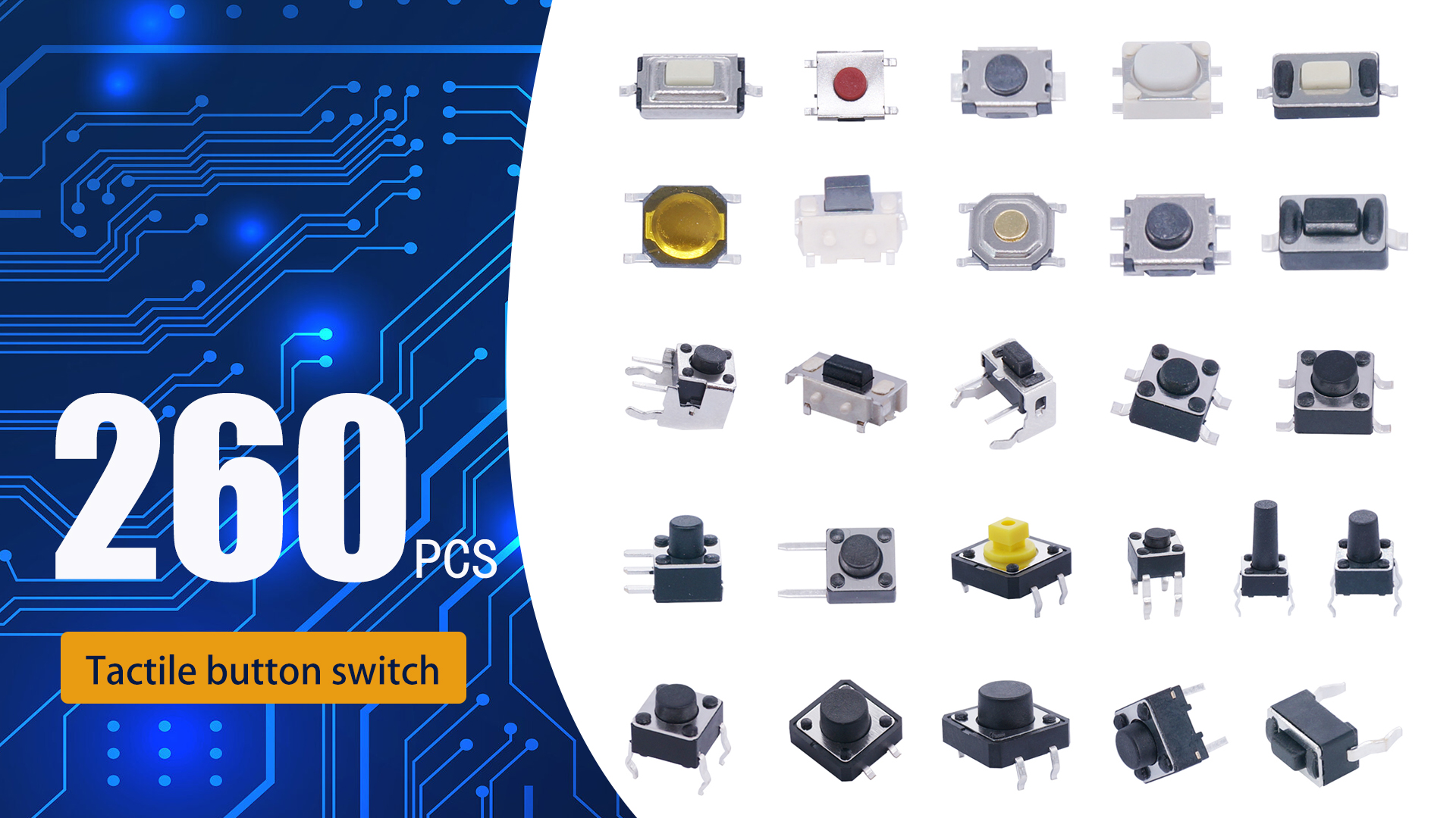 TWTADE 260pcs Micro Momentary Tact Switch Tactile Push