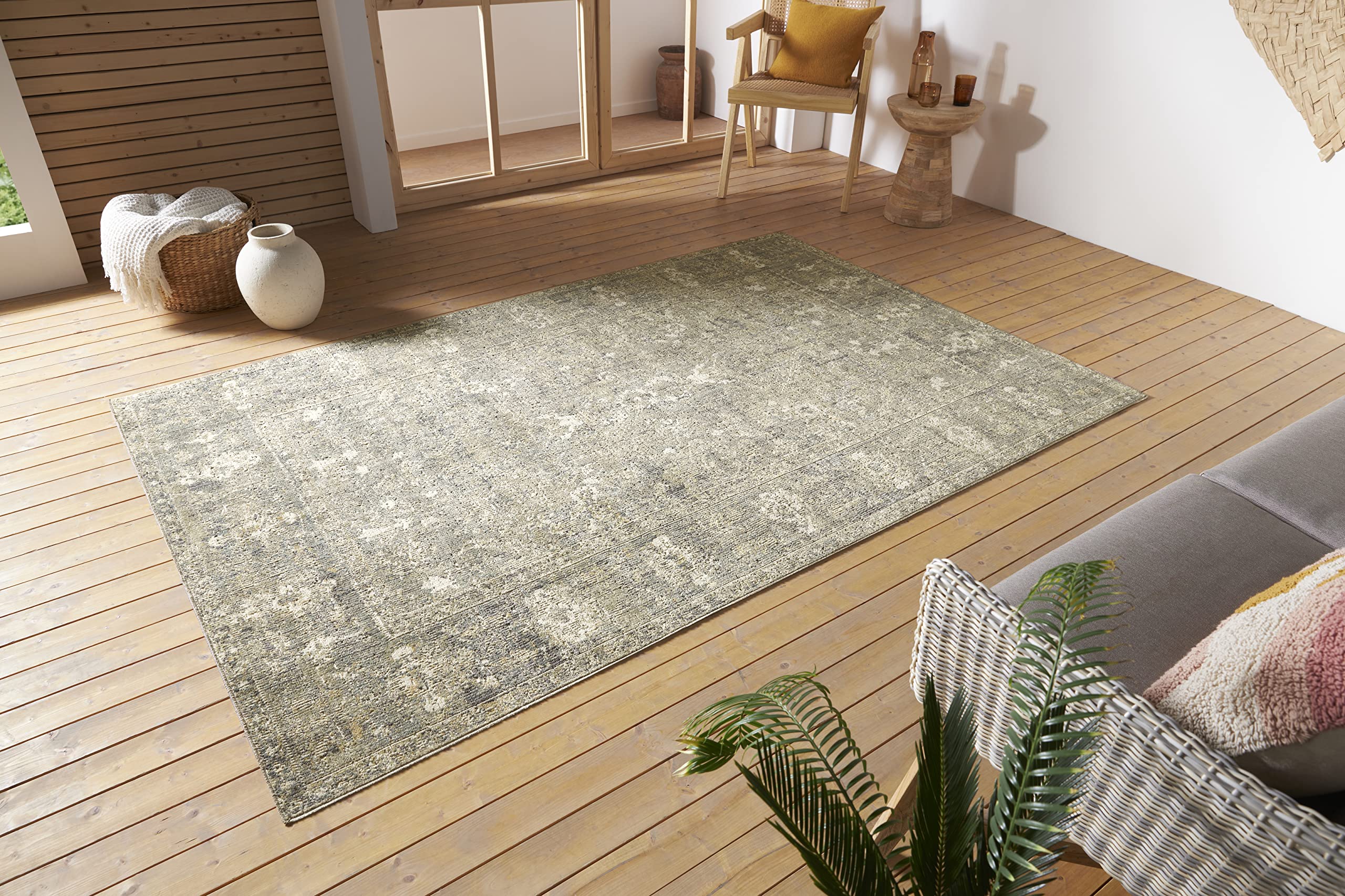 Tapis Oriental Nouristan Luxor - Design Vintage Lavable pour Intérieur et Extérieur - 120 x 170 cm