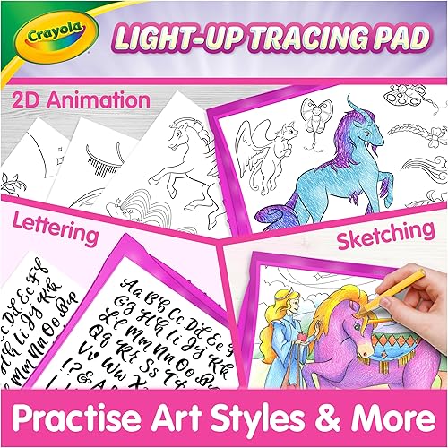 Miniatura 5 de Crayola Tablero para calcar con luz, para niños y niñas de edades 6 a 10, color rosado, (Exclusivo de Yaxa)