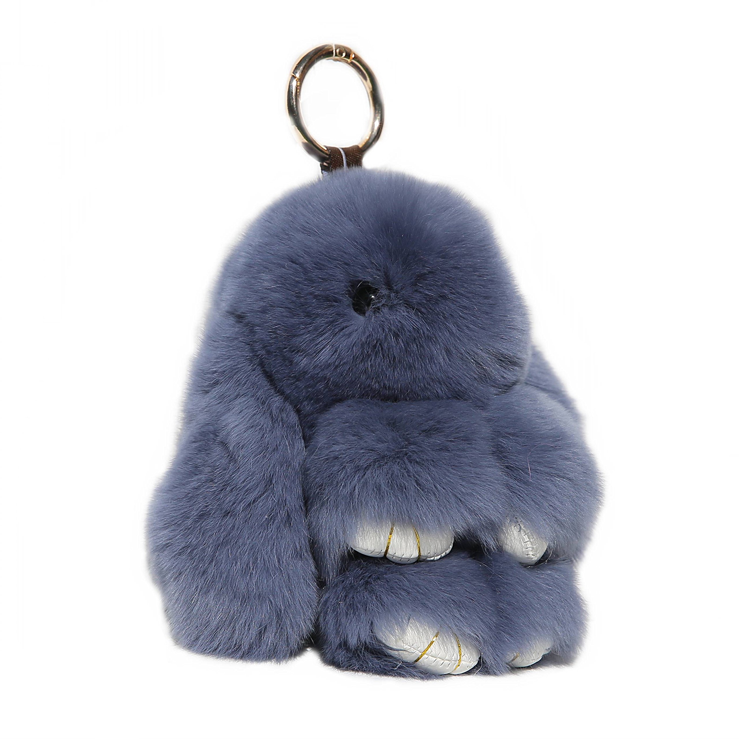 Handmade Rex Rabbit Fur Bunny Keychain GiftBox