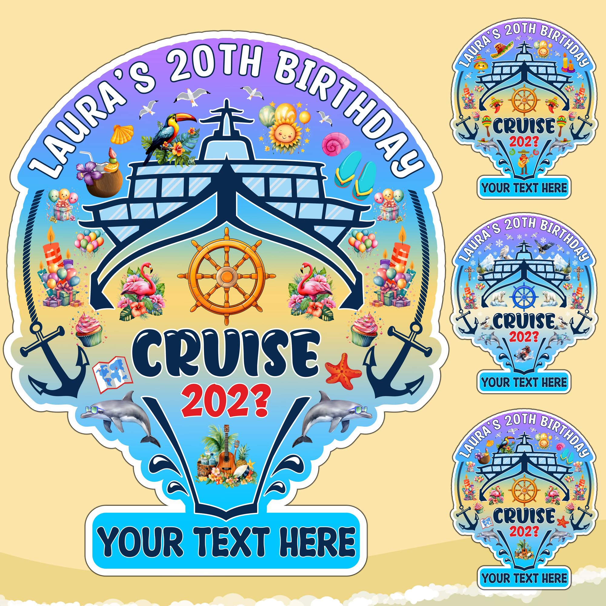 Buy Happy Birthday Cruise Door Decorations, Personalized