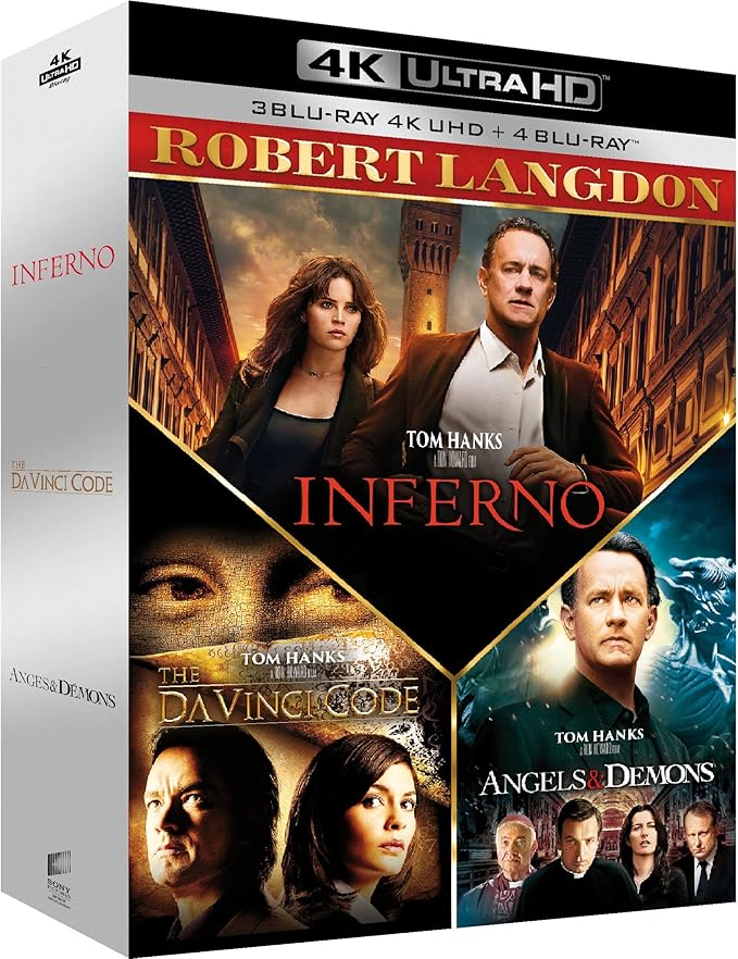 Robert Langdon Da Vinci Code + Anges & démons + Inferno [4K Ultra HD