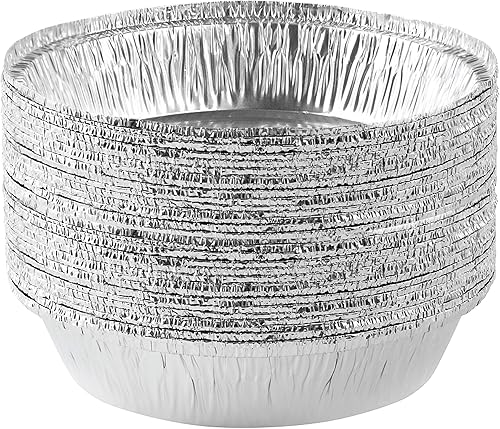 Miniatura 14 de PLASTICPRO - Sartenes desechables de aluminio para pastel de 6 pulgadas con papel de aluminio, aptas para congelador y horno - Para hornear,