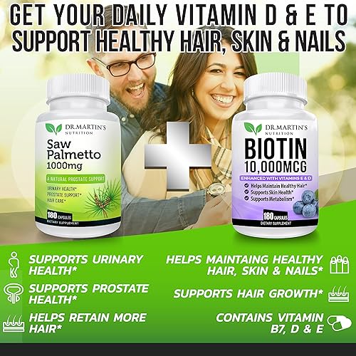 Miniatura 6 de Sierra Palmetto cultivada en Estados Unidos | Suplemento para la salud de la próstata de 180 cápsulas | Crecimiento del cabello para hombres y