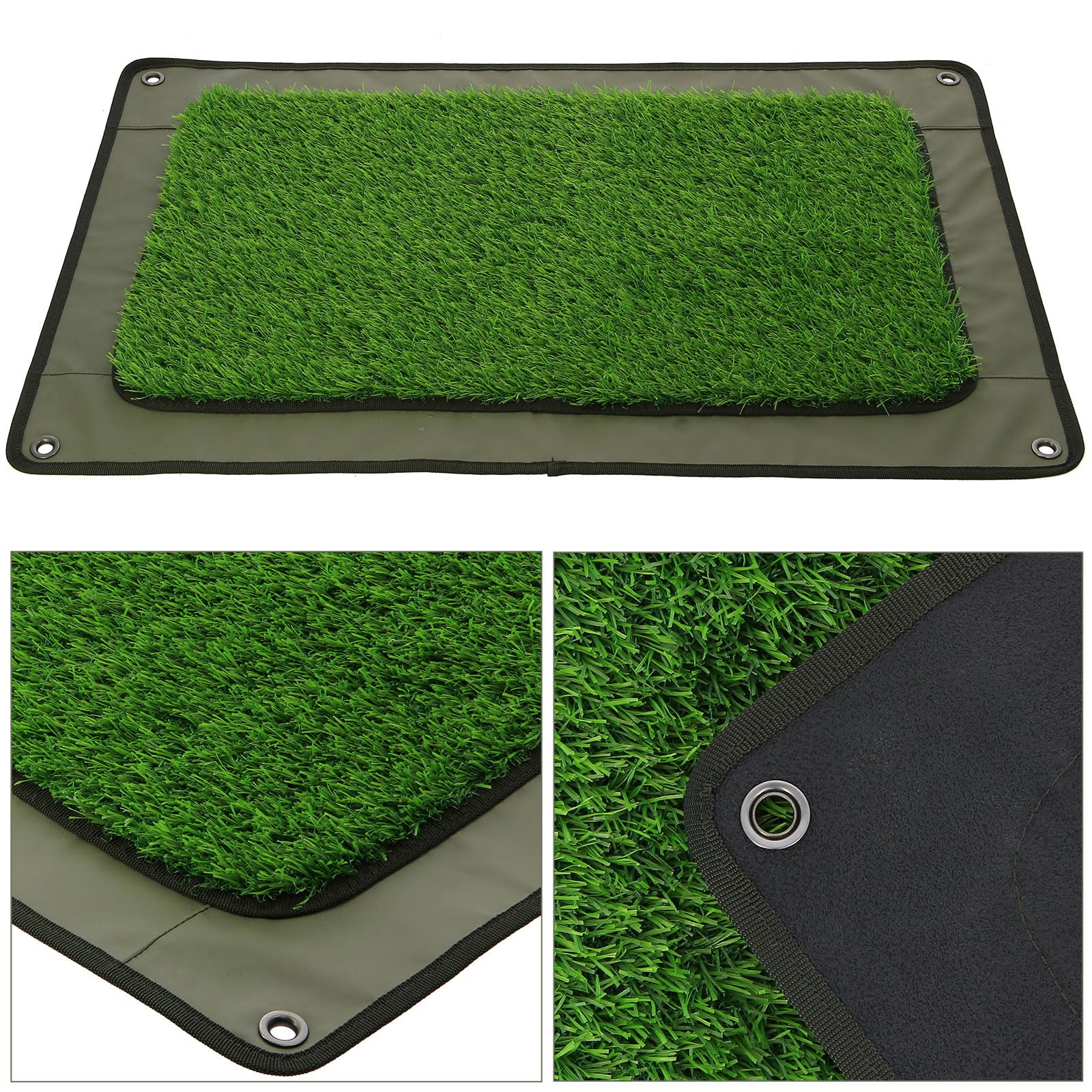 NGT Waterproof Bivvy Mat with Astro Turf & PVC Backing โ Heavy-Duty Ground Mat with Pegs to Keep Tent or Shelter Clean โ Easy to Clean Fishing & Camping Accessory (75 x 50cm)