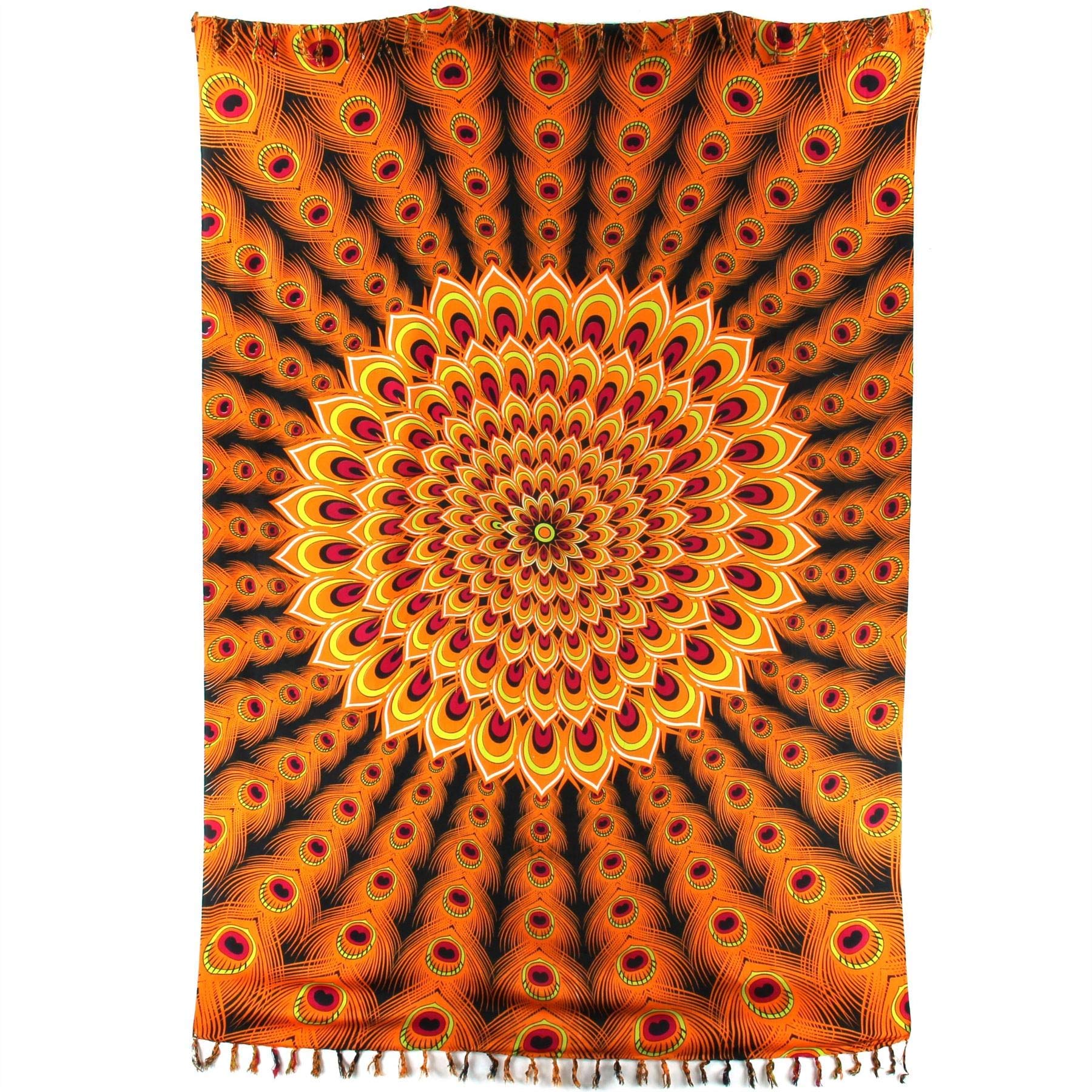 Loudelephant Women's Peacock - Orange & Red Viscose Rayon Sarong