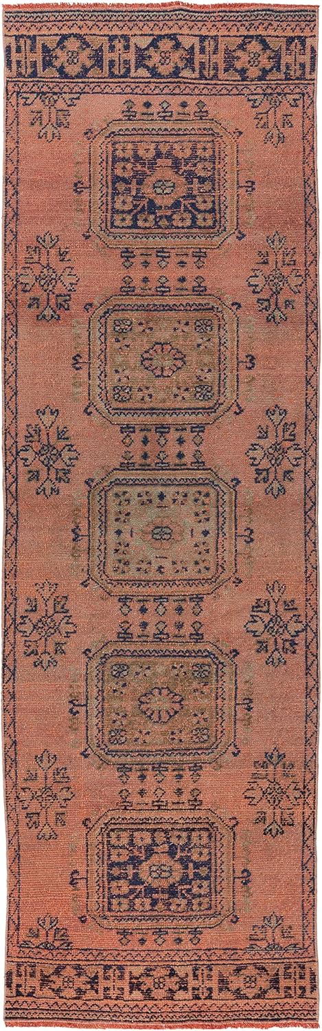 3.3x10.5 Ft Handmade Turkish Runner Rug for Hallway Decor, Vintage Corridor Carpet. C1465