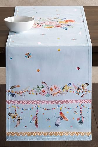 Miniatura 9 de Maison d' Hermine - Camino de mesa 100 % de algodón, decorativo para el Día de la Madre, casa, cocina, comedor, cóctel y campamento, Ibiza (doble