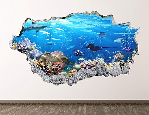 CalcomanĂa de pared para acuario, decoraciĂłn 3D de mar profundo, pĂłster para habitaciĂłn de niños, regalo personalizado BL1037 (70 pulgadas de ancho CalcomanĂa de pared para acuario, decoraciĂłn 3D de mar profundo, pĂłster para habitaciĂłn de niños, regalo personalizado BL1037 (70 pulgadas de ancho