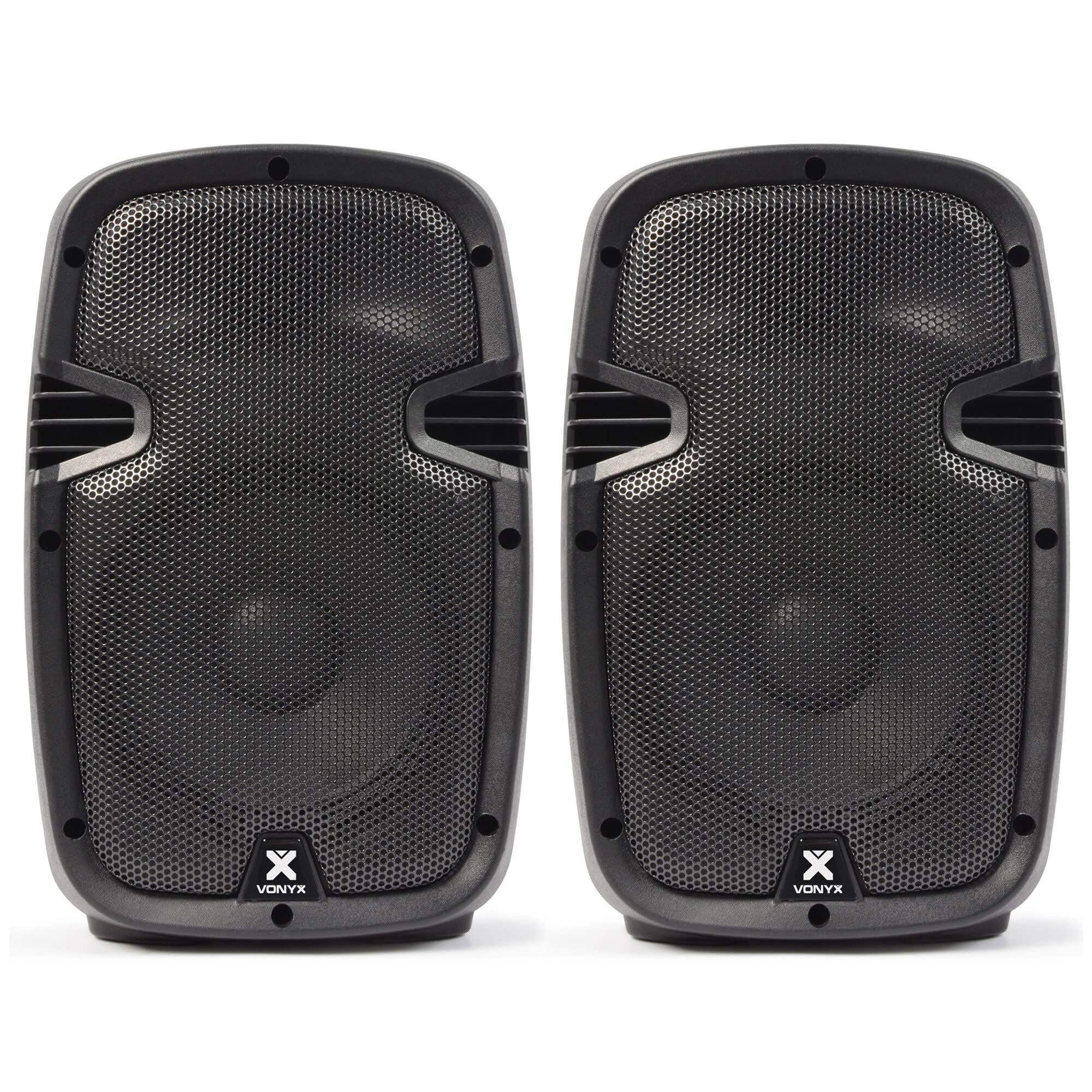 VONYX SPJ-800A Kit Sono DJ - Ensemble d'Enceintes Actives 8" avec Pieds - Un Kit Idéal pour Animer Vos Soirées