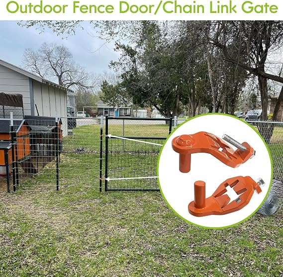T-Post Gate Hinge Pins - Heavy Duty Gate Hanger, Hang a gate from a Metal T Post, Steel Gate Hinges Target Hanger for Farm Gate, Garden & Backyard Gate, Easy to Install (Patent)