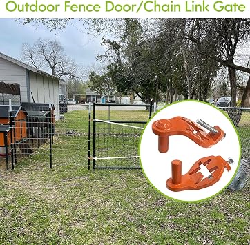 T-Post Gate Hinge Pins - Heavy Duty Gate Hanger, Hang a gate from a Metal T Post, Steel Gate Hinges Target Hanger for Farm Gate, Garden & Backyard Gate, Easy to Install (Patent)