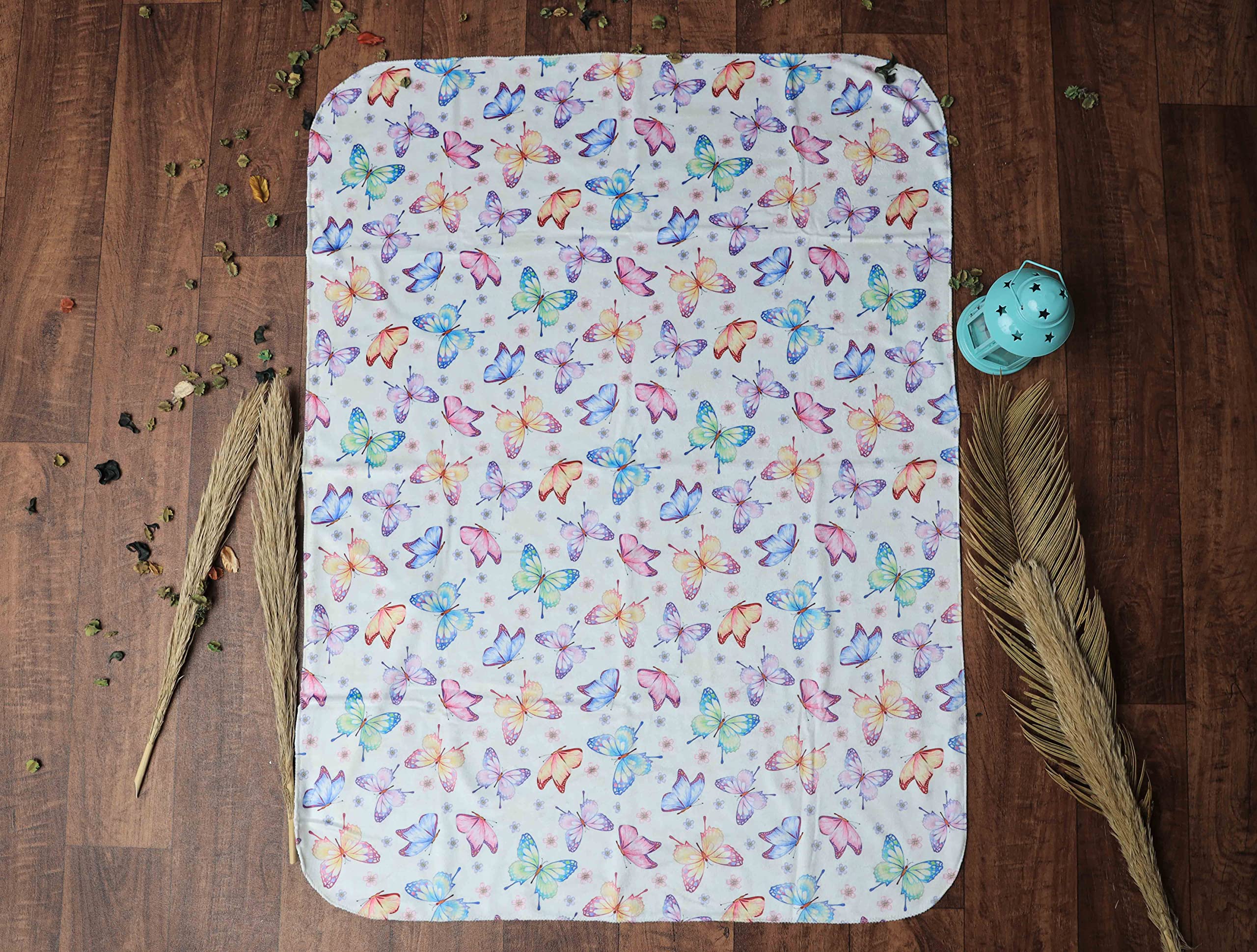 Cushion Villa Baby Swaddle Blanket/Newborn Baby Fleece Blankets/Soft and Smooth Baby Fur Blanket/All Season Use Blanket for 0 to 2 Years (Butterfly)