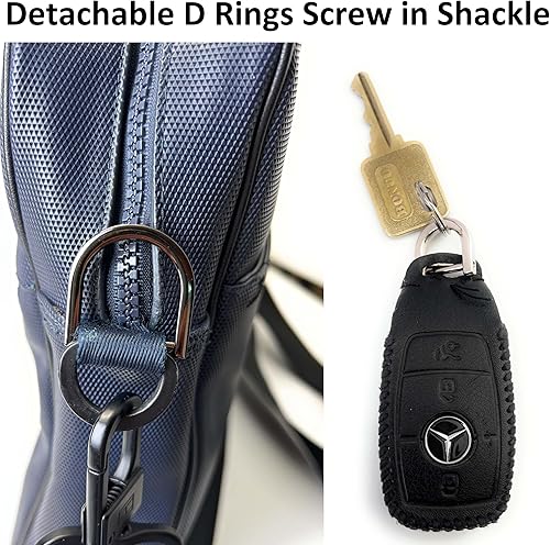 Miniatura 5 de 4 anillos en D resistentes con grillete de 34 pulgadas, oro en forma de U, anillo D de repuesto para bolso, llavero, collar de perro