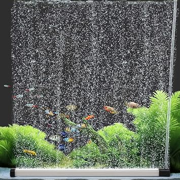 hygger Aquarium Bubble Curtain Wall, Fish Tank Air Bubbler Quiet High Dissolved Oxygen Diffuser Aquarium Air Stone with Air Tubing for Freshwater Saltwater 35cm