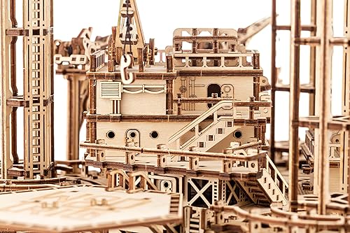 Miniatura 4 de Wood Trick Offshore Rig Platform Rompecabezas 3D de madera para adultos y niños para construir, plataforma móvil interactiva, modelos de madera,