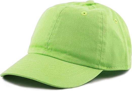 Kids Washed Low Profile Cotton and Denim UPF 50+ Plain Baseball Cap Hat