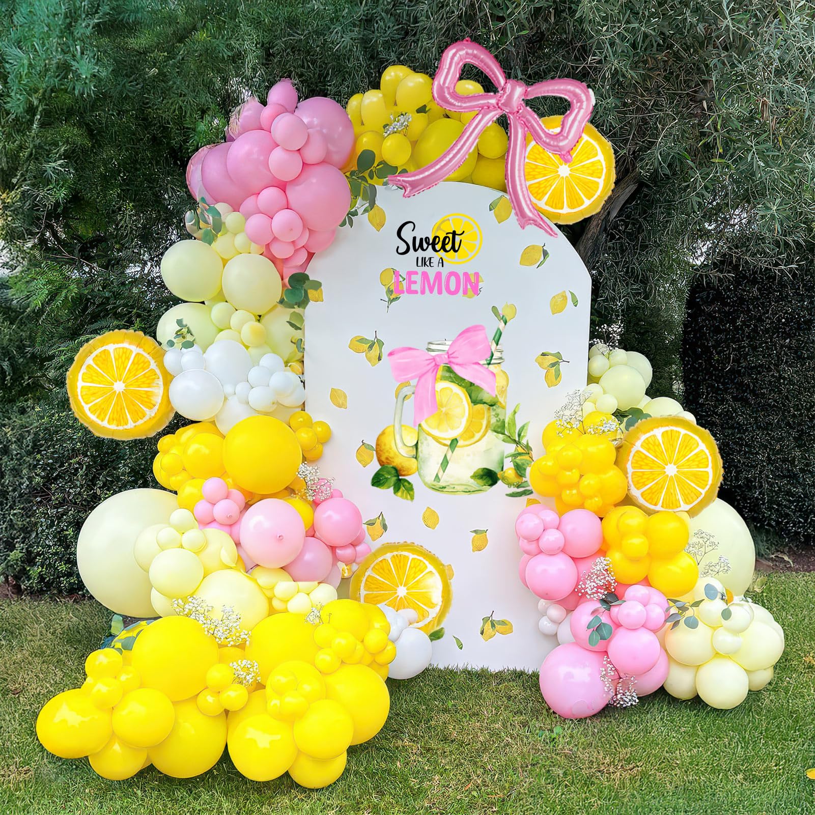 Amazon.com: Yellow Pink Lemon Balloon Garland Arch kit with pastel