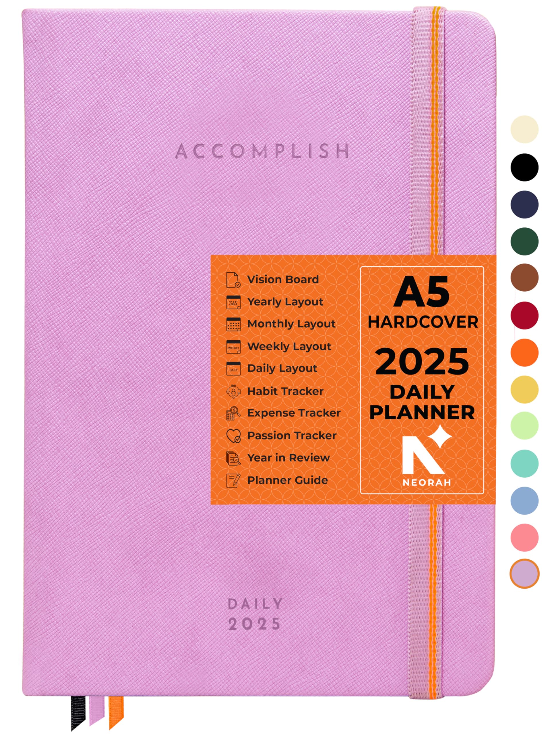 Neorahneorah A5 2025 512 Pages Daily Dated Accomplish Planner Hard ...
