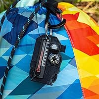 Vista 4 de Sun Company Outsider - Multiherramienta de supervivencia 4 en 1 Brújula, termómetro, silbato y arrancador de fuego en un tirador compacto