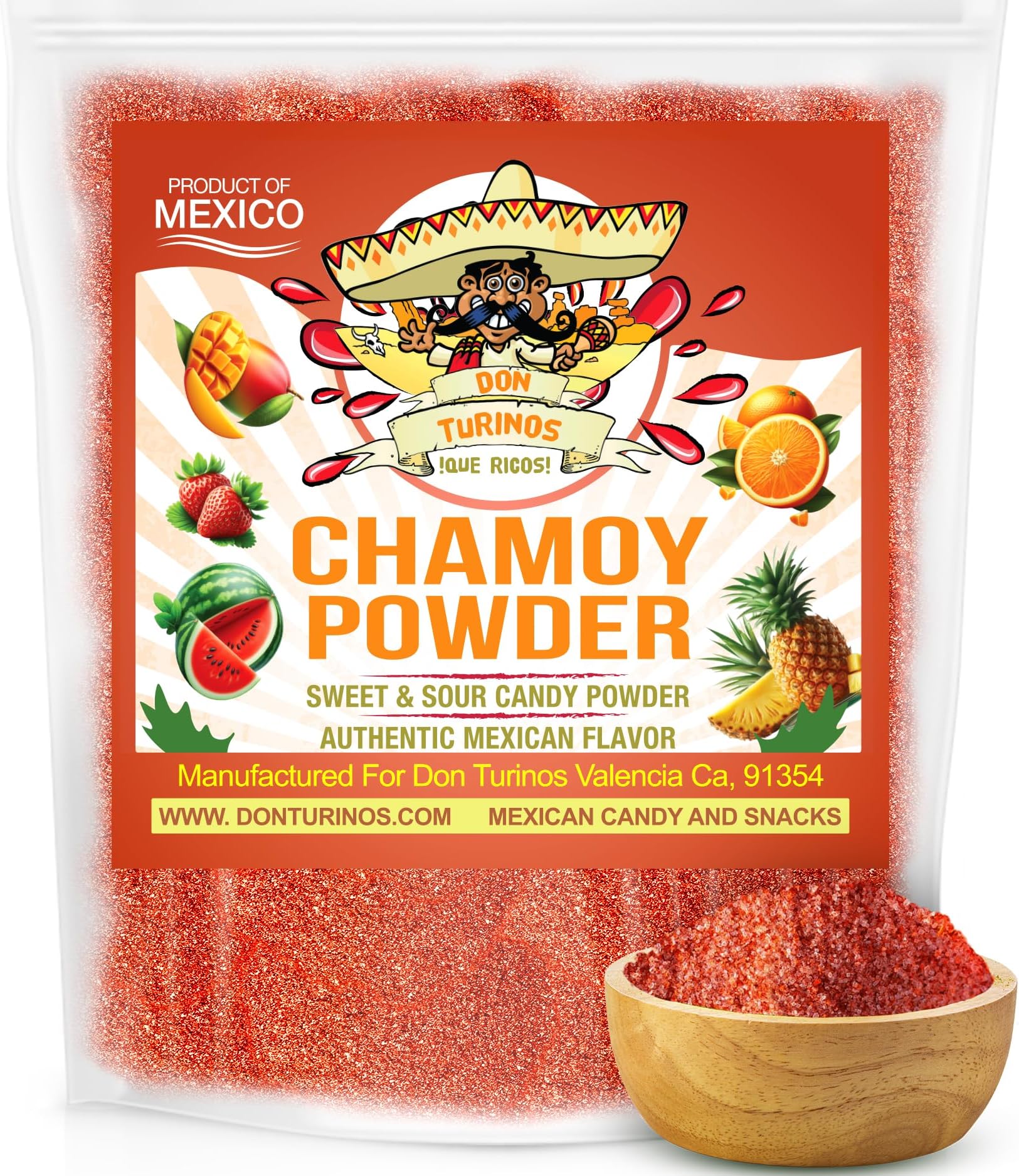 Chamoy Powder 12 oz Bag – Sweet, Spicy, Tangy Mexican Candy Powder for Fruit, Snacks, Candy & Drink Rims – Authentic Flavor Blend with Chile, Lime, Salt and Sugar – Resealable Bulk Pack By Don Turinos