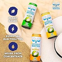 Vista 4 de C2O - Agua de coco con jengibre, lima y cúrcuma (paquete de 12) - Hecho con agua de coco fresca - A base de plantas - Sin OMG - Agua enlatada