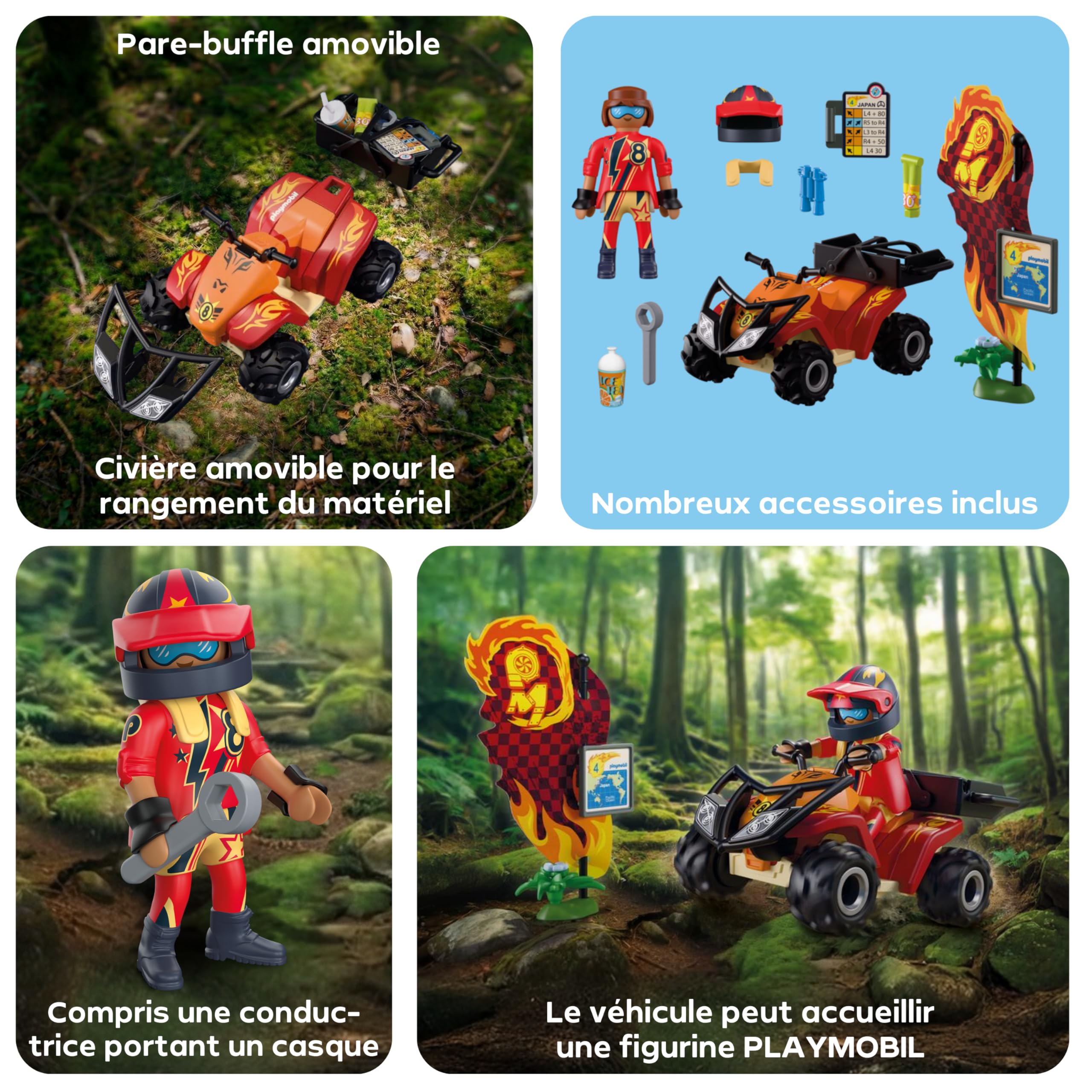 Playmobil | Cars | Quad Tout-Terrain | Quad Tout-Terrain avec Pare-Buffle Amovible| Jouet pour Les Enfants de 4 Ans et Plus | 72064 - 5