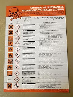 COSHH STICKER (200mm x 300mm) Self Adhesive Vinyl The clearest Coshh Cupboard Safety Sign. Health and safety signs