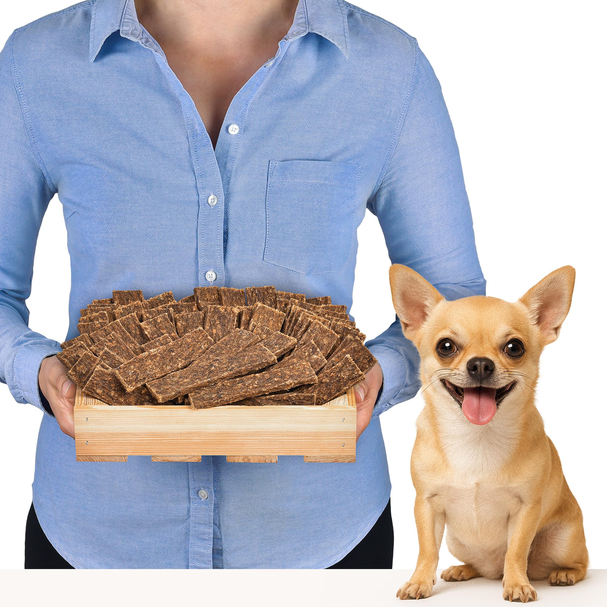 Deer Strips Dog Chews 1 kg (approx. 45โ50 pieces) | natural dried dog snacks | hypoallergenic & high in protein | dental care | gently dried | healthy chewing fun with no additives for dogs