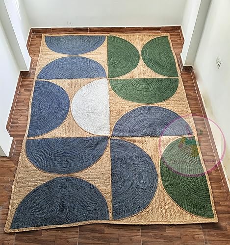 Miniatura 7 de ARTS OF JAIPUR Collection - Alfombra de pasillo de 3 x 10 pies, color azul y verde, hecha a mano, alfombra de pasillo de cocina, alfombra de pasillo