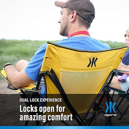 Miniatura 8 de Kijaro Silla de camping portátil XXL Dual Lock - Soporta hasta 400 libras - Disfruta del aire libre en una versátil silla plegable para deportes y