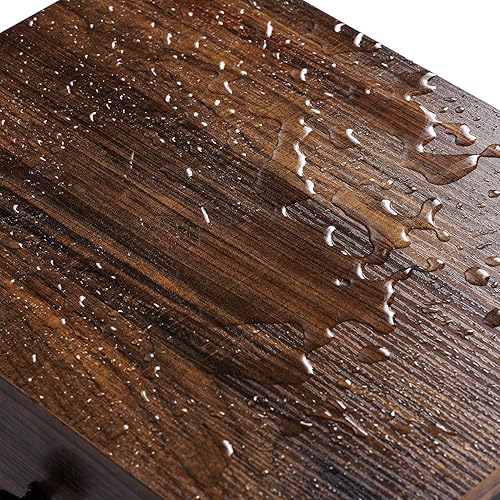 Miniatura 5 de VECELO - Mesas de noche para dormitorio, mesas de noche con cajón de almacenamiento, color marrón rústico