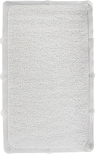 Miniatura 2 de Splash Home Loofa - Tapete antideslizante para bañera con 12 ventosas, 30 pulgadas de largo x 17 pulgadas de ancho, PVC, transparente