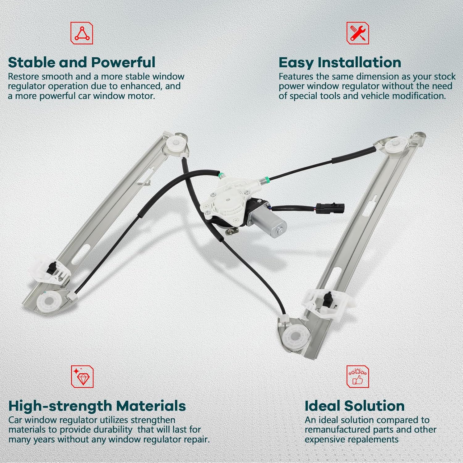 FINDAUTO Power Window Regulator fit for 2007 2008 2009 2010 2011 2012 2013 2014 2015 2016 2017 for Jeep Compass and Motor Front Left Side,OE68002897AA