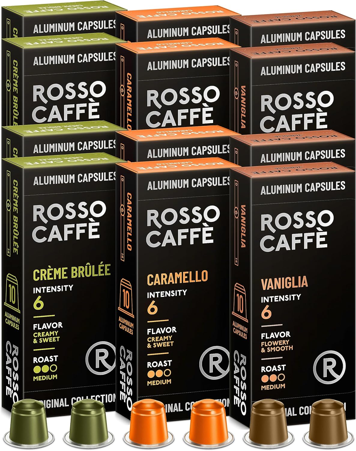 Rosso Coffee Capsules for Nespresso Original Machine 120 Gourmet