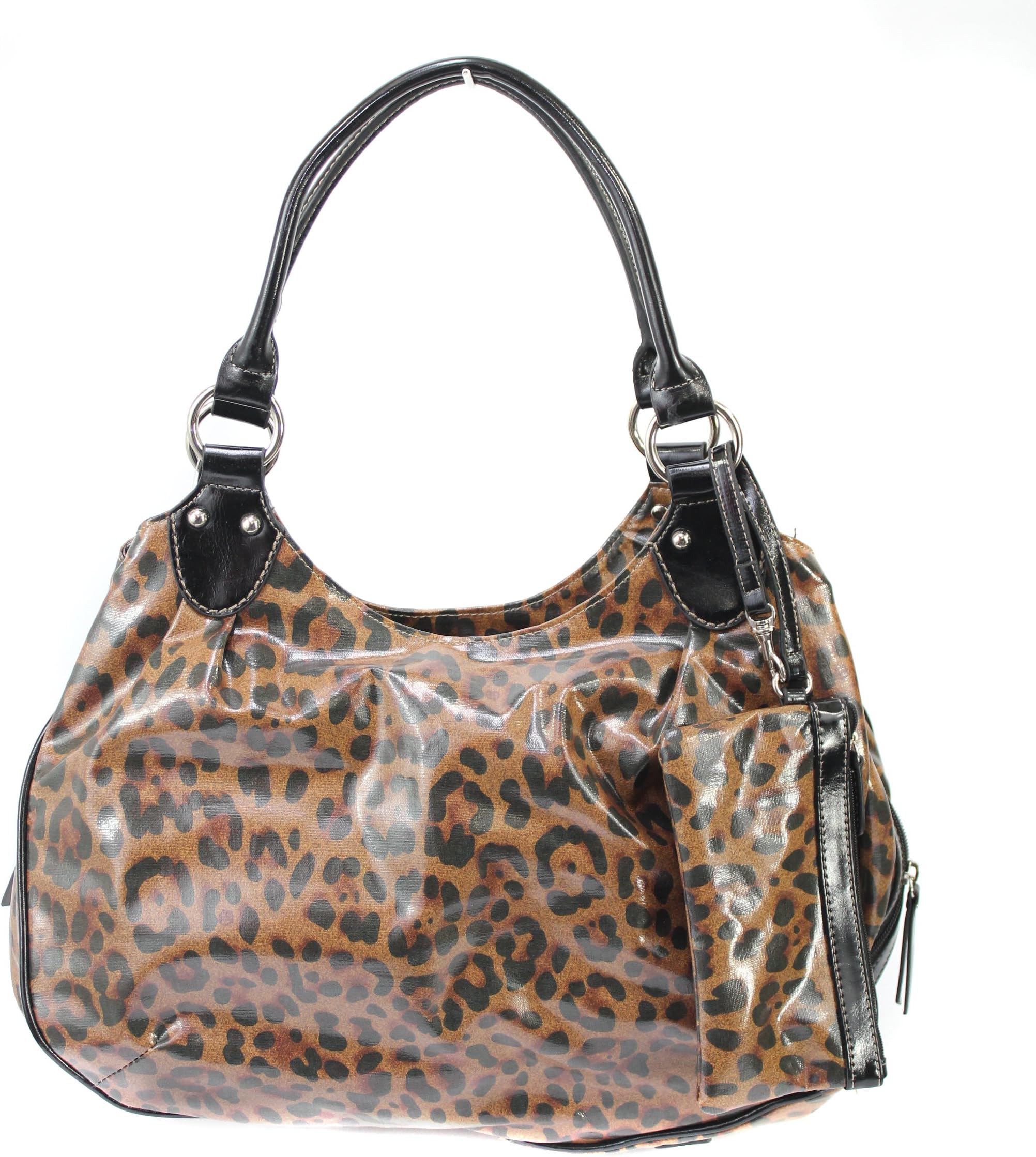 Giani Bernini Handbag, Coated Canvas Leopard Print 4 Poster Shoulder Bag