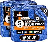 Vista 36 de Xpose Safety - Lona de polietileno ligera azul – Funda protectora multiusos, paño de goteo – duradero, impermeable, resistente a la intemperie