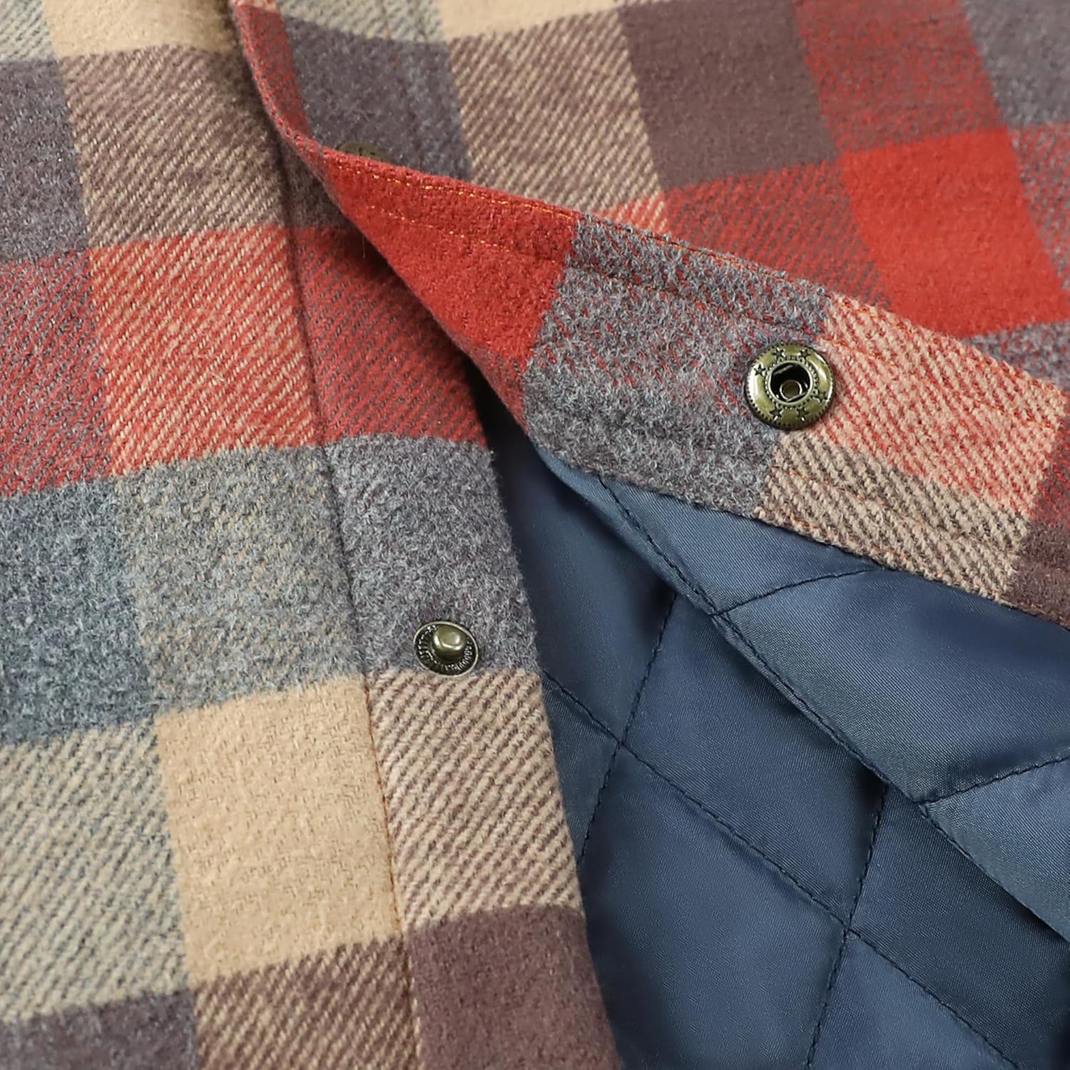 Dubinik® Mens Shacket Lightweight Jacket Cozy Warm Lined Overshirt Flannel Shirts For Men Long Sleeve Snap Casual Plaid - Image 5