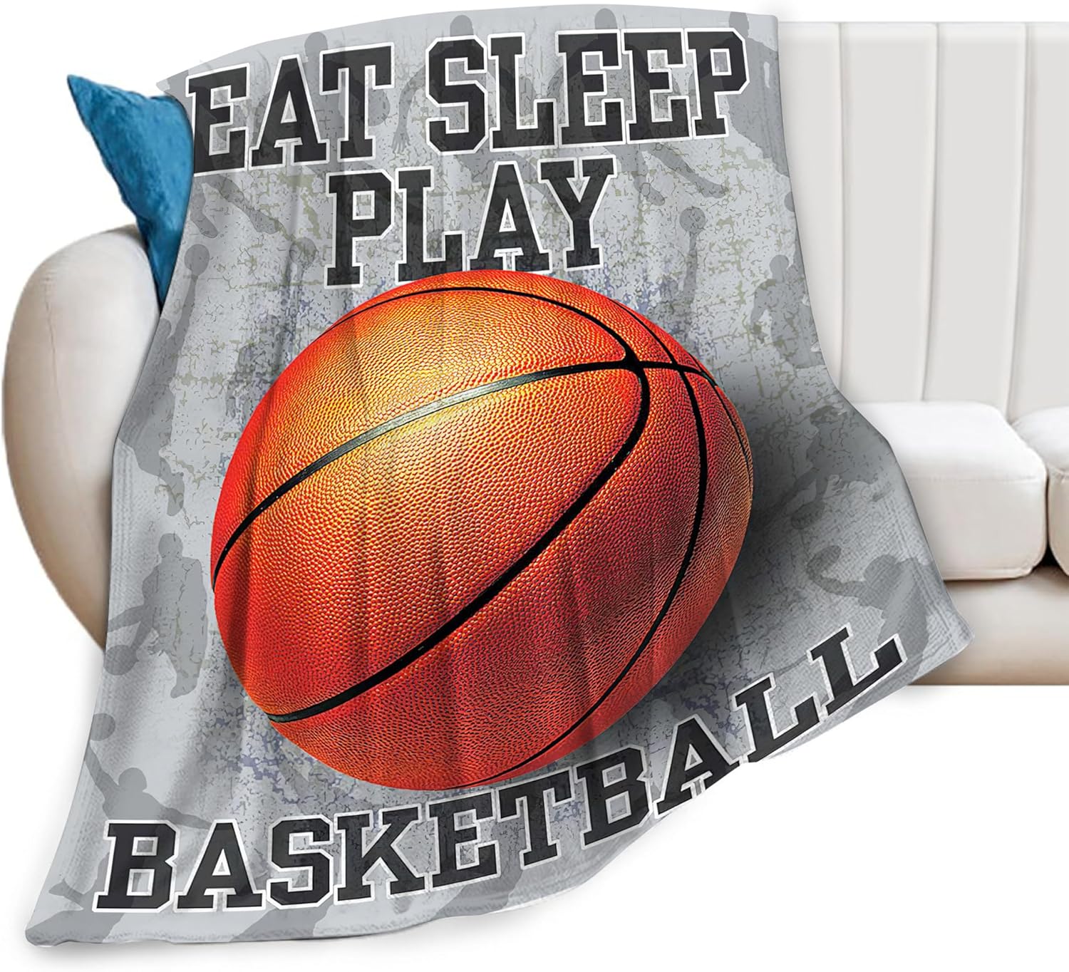 Basketball Blanket Soft Cozy Eat Sleep Play Basketball